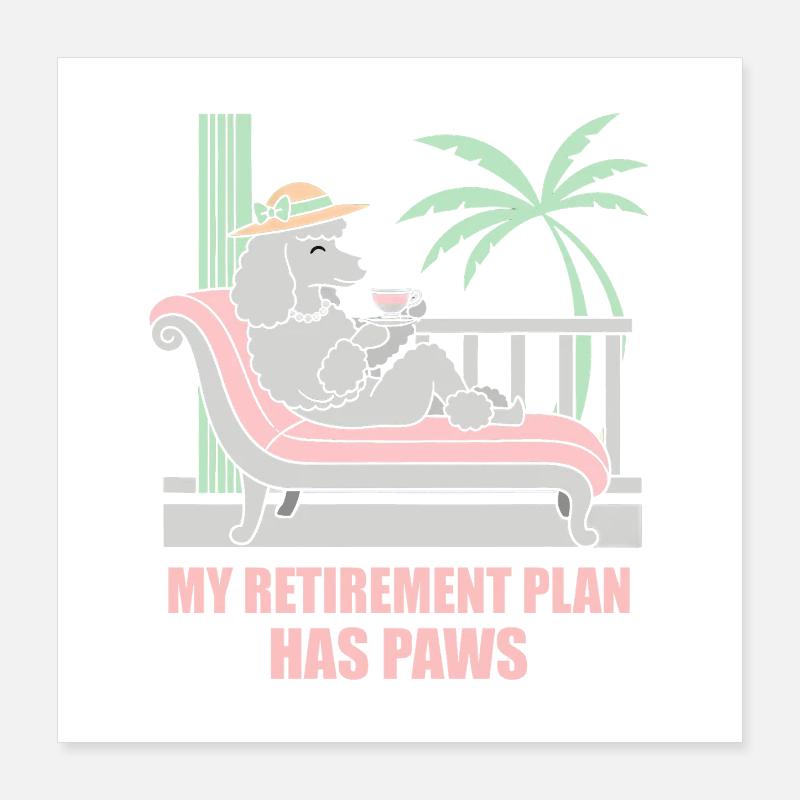 Retraite avec Paws Caniche chien de pension Poster 40 x 40 cm