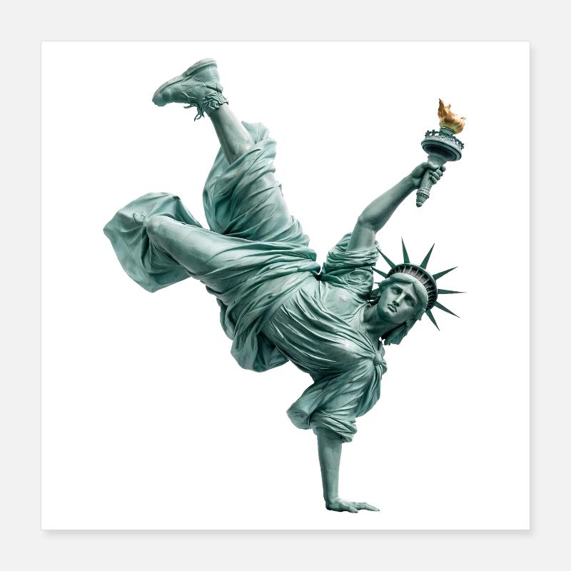 Breakdance de la Statue de la Liberté Poster 40 x 40 cm
