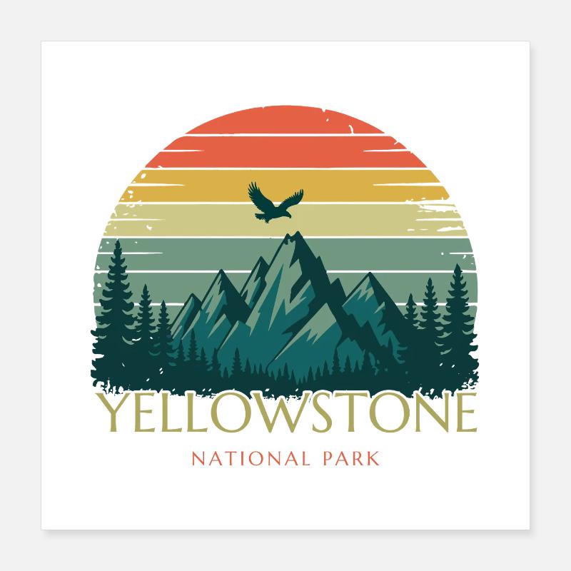 Parc national de Yellowstone Poster 40 x 40 cm