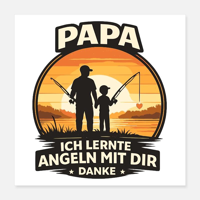 Papa Angeln Mit Dir Danke Retro Vatertag Geschenk Poster 40x40 cm