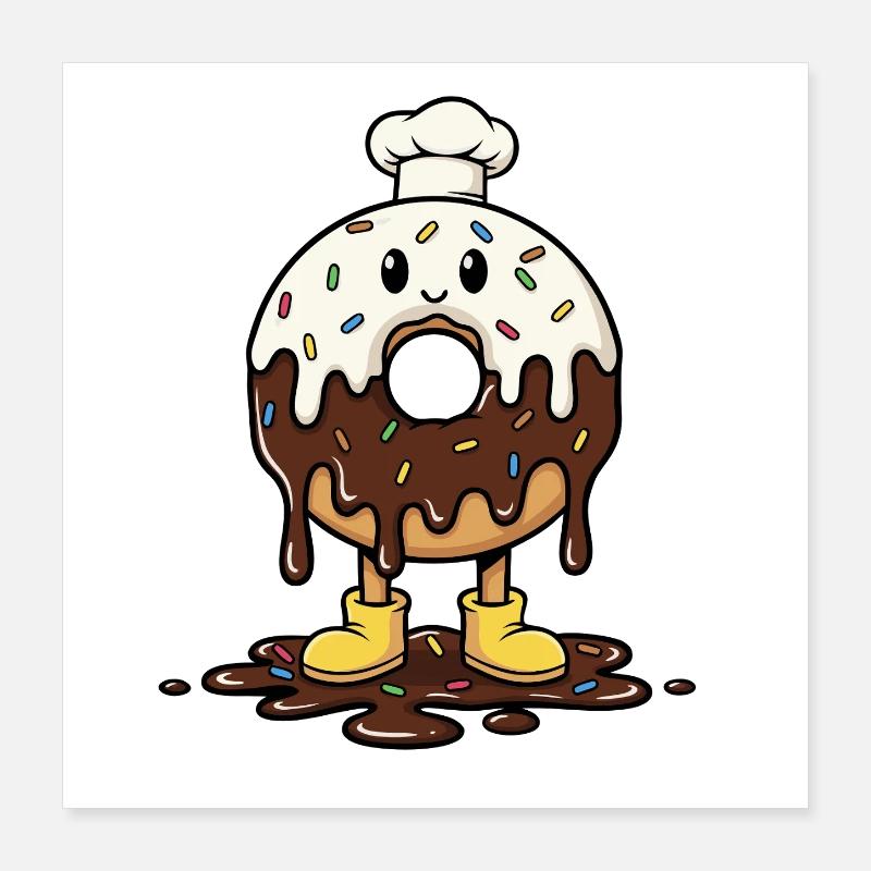 Melting Donut Poster 16" x 16" (40x40 cm)