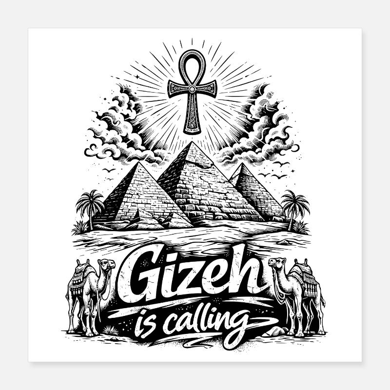 Giza is calling Egypt Pyramids Trip Poster 16" x 16" (40x40 cm)