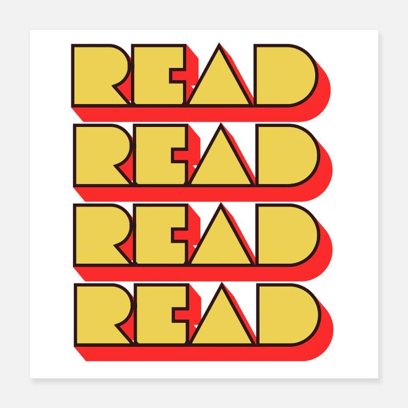 Read Design - Retro Look  Poster 40x40 cm