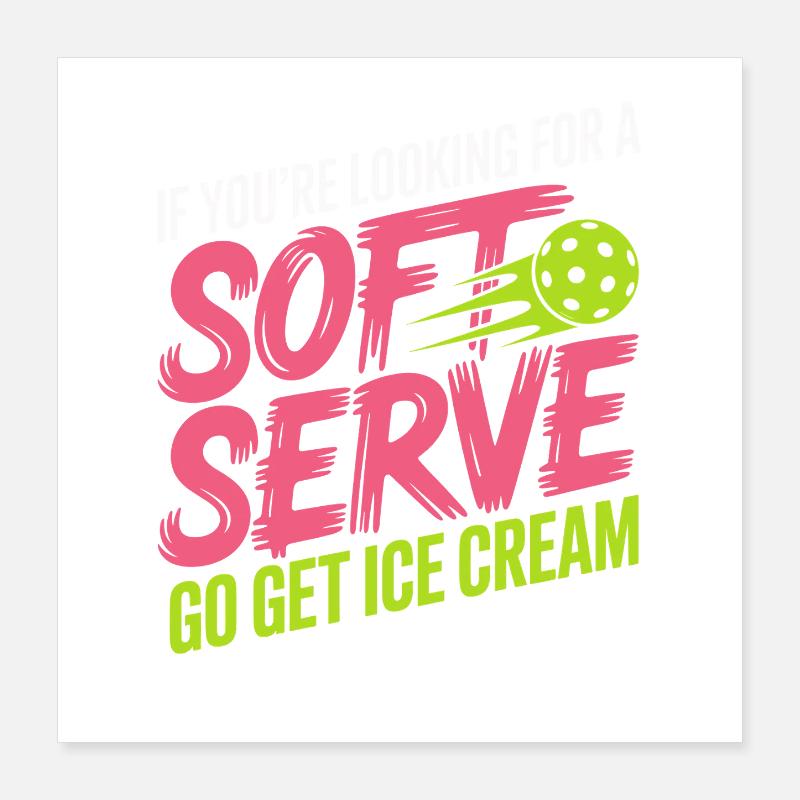 Joueur de pickleball à la recherche d’un dinking soft serve Poster 40 x 40 cm