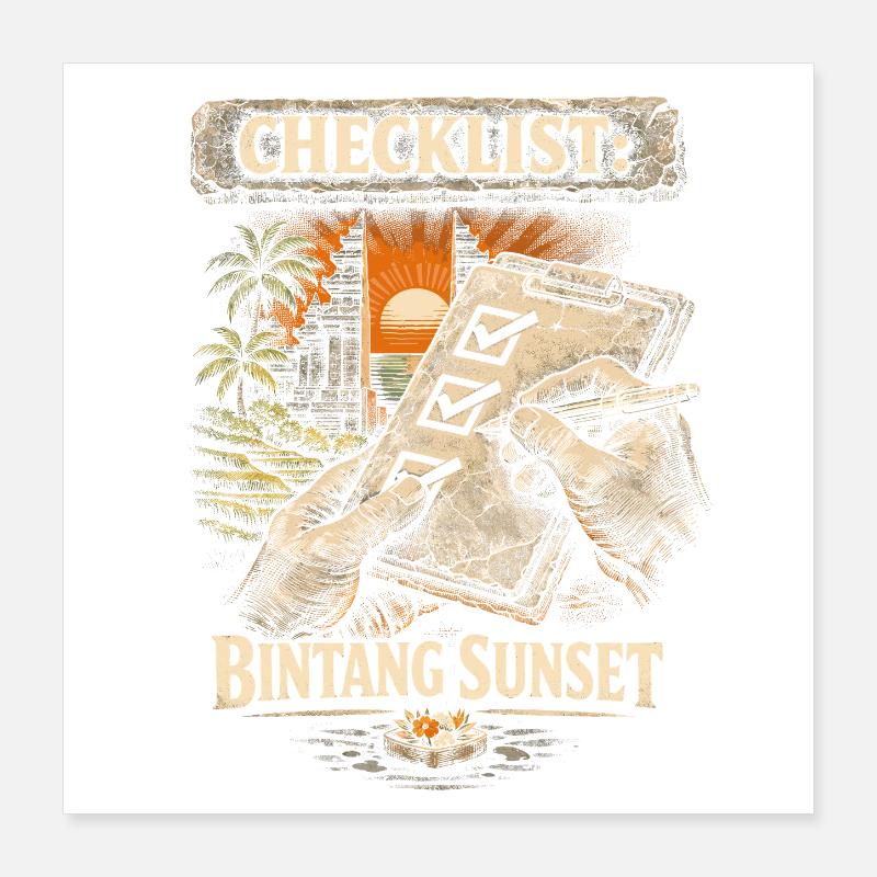 Bali Trip Bintang Sunset Poster 16" x 16" (40x40 cm)