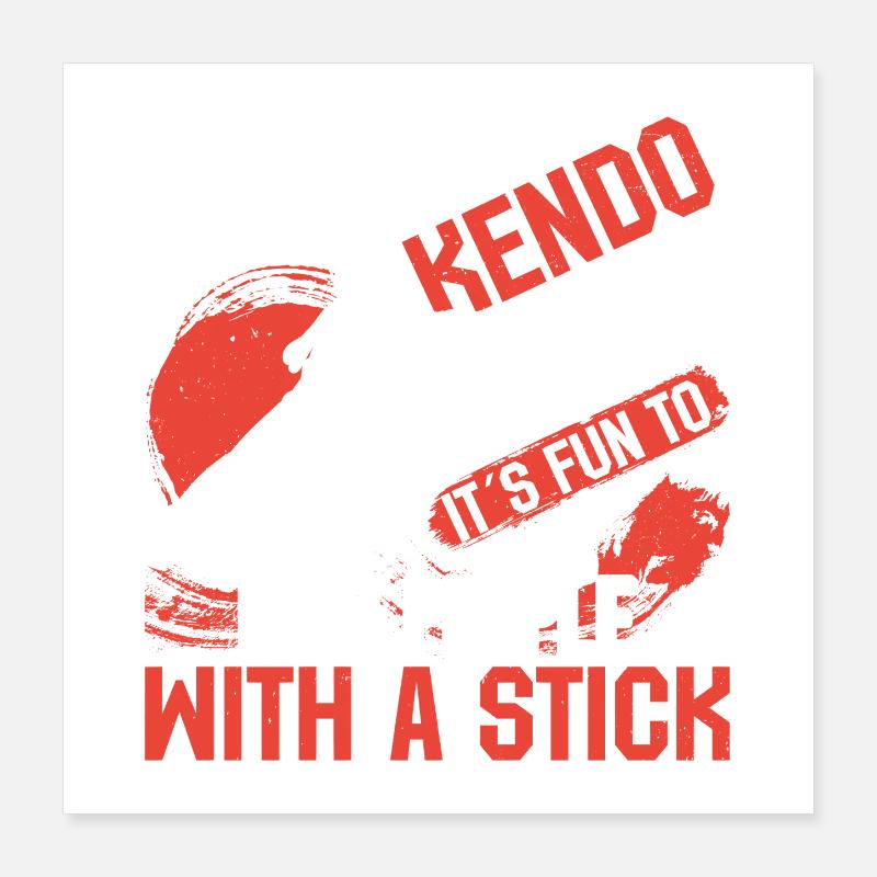 Kendo Épéiste Samouraï Ninja Sinobi Kenjutsu Poster 40 x 40 cm