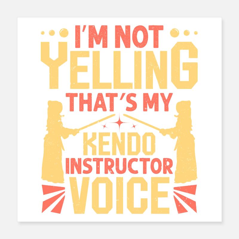 Enseignant de Kedno Instructeur de l’École d’arts martiaux de kendo Poster 40 x 40 cm