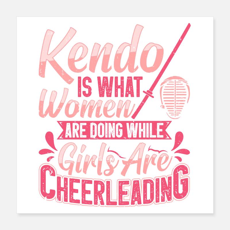 Femmes instructrices de kendo, enseignante de kendo, arts martiaux Poster 40 x 40 cm