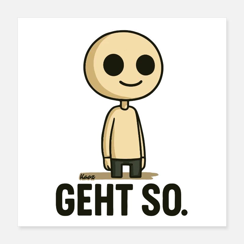 Geht so Cartoon Minimal Poster 40x40 cm