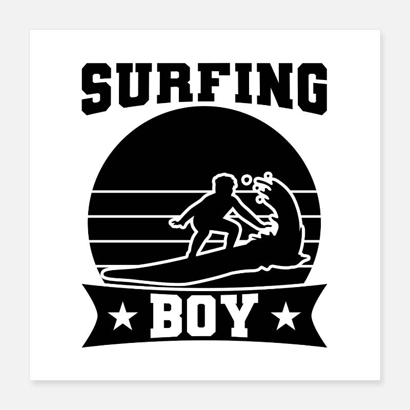 Surfing Boy Poster 16" x 16" (40x40 cm)