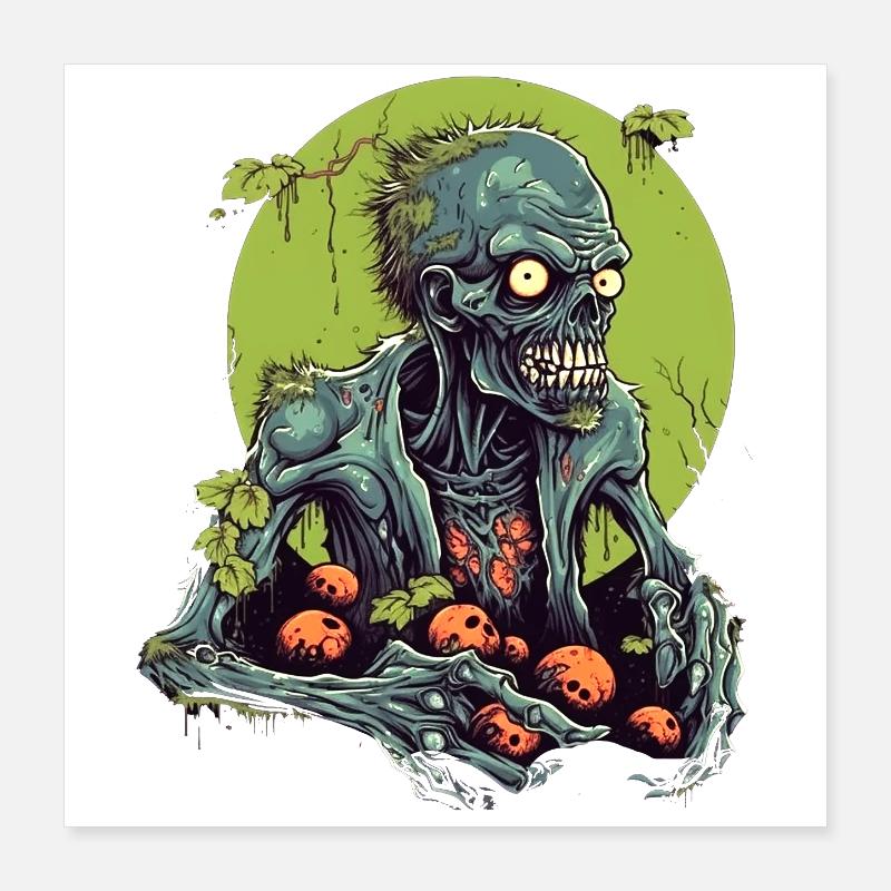 Halloween - Zombie - Horror - Hexe Poster 40x40 cm