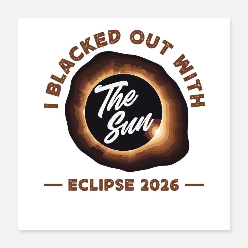 Solar eclipse 2026, August 12 Poster 16" x 16" (40x40 cm)