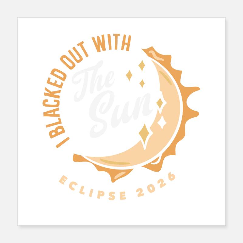 Éclipse solaire 2026, 12 août Poster 40 x 40 cm