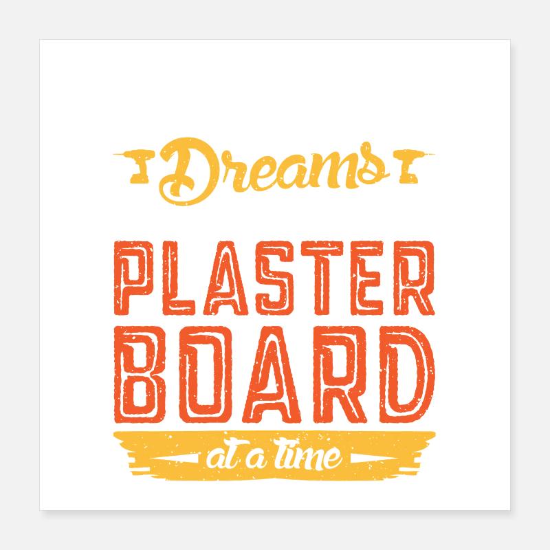 Constructeur de plaques de plâtre Installateur de plaques de plâtre Poster 40 x 40 cm