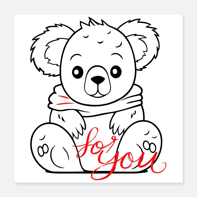 Teddy pour toi Poster 40 x 40 cm