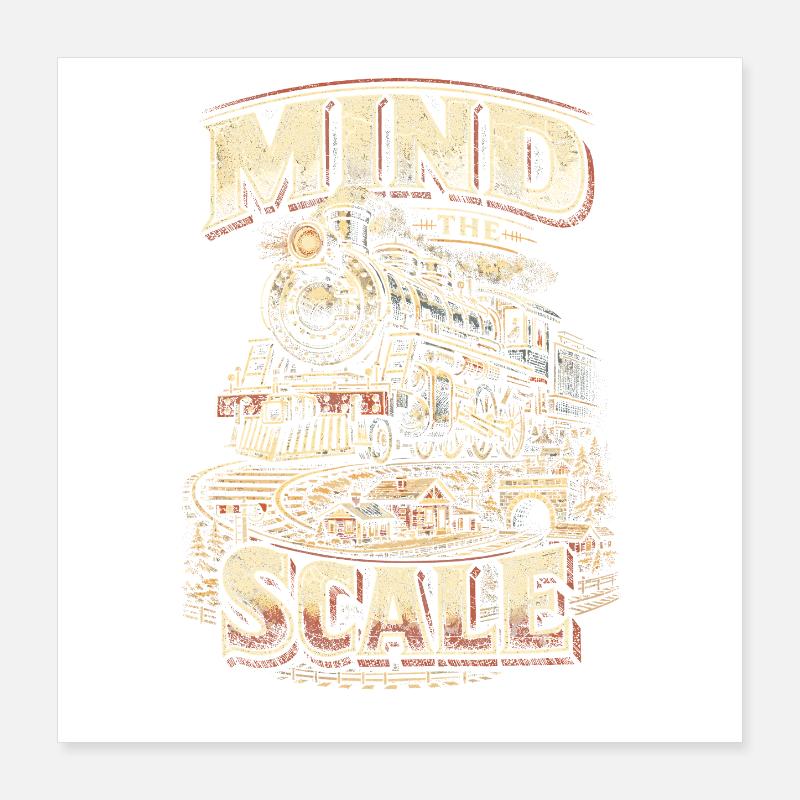 Model Railway Railway Mind The Scale Poster 16" x 16" (40x40 cm)