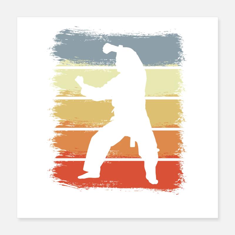 Dessin karateka vintage Poster 40 x 40 cm