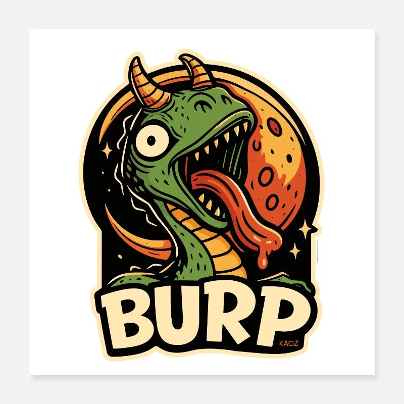 Rot Dragon Moon Tee Poster 40 x 40 cm