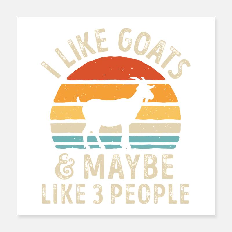 Goat Sunset Meme Tee Poster 16" x 16" (40x40 cm)