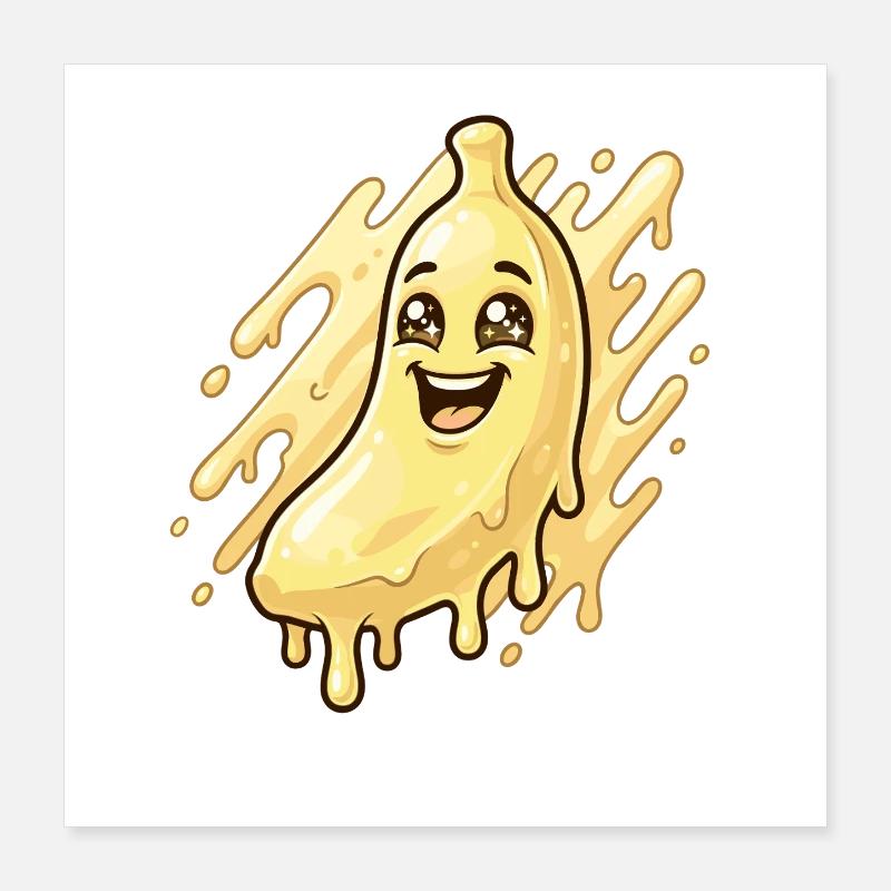 Lachender Blob Banane Poster 40x40 cm