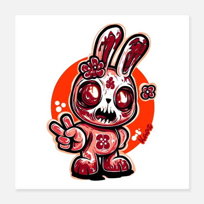 Horror Bloom Bunny Poster 16" x 16" (40x40 cm)