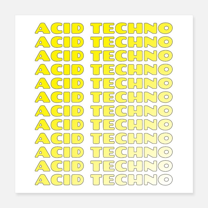 Acid Techno Repeat Neon Poster 40 x 40 cm