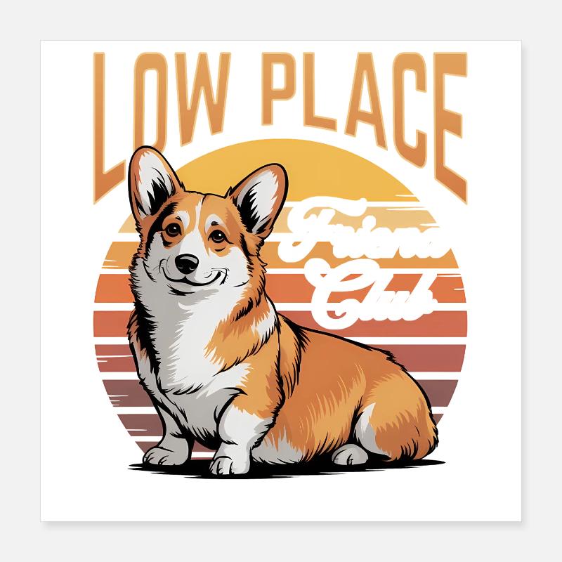 Corgi de race de chien drôle Poster 40 x 40 cm