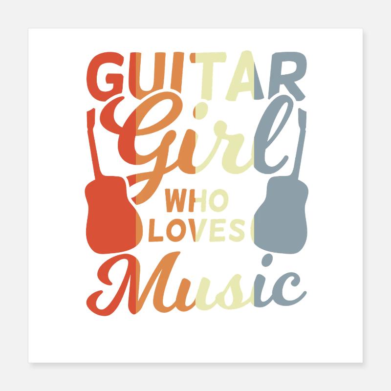 Guitar Girl Poster 16" x 16" (40x40 cm)