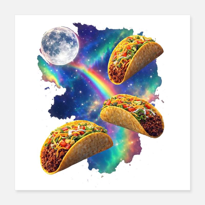 Cosmic Taco Rainbow Poster 40 x 40 cm