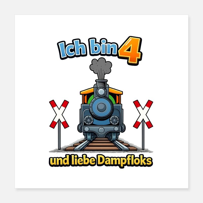 Ich bin 4 Dampflok Abenteuer Poster 40x40 cm