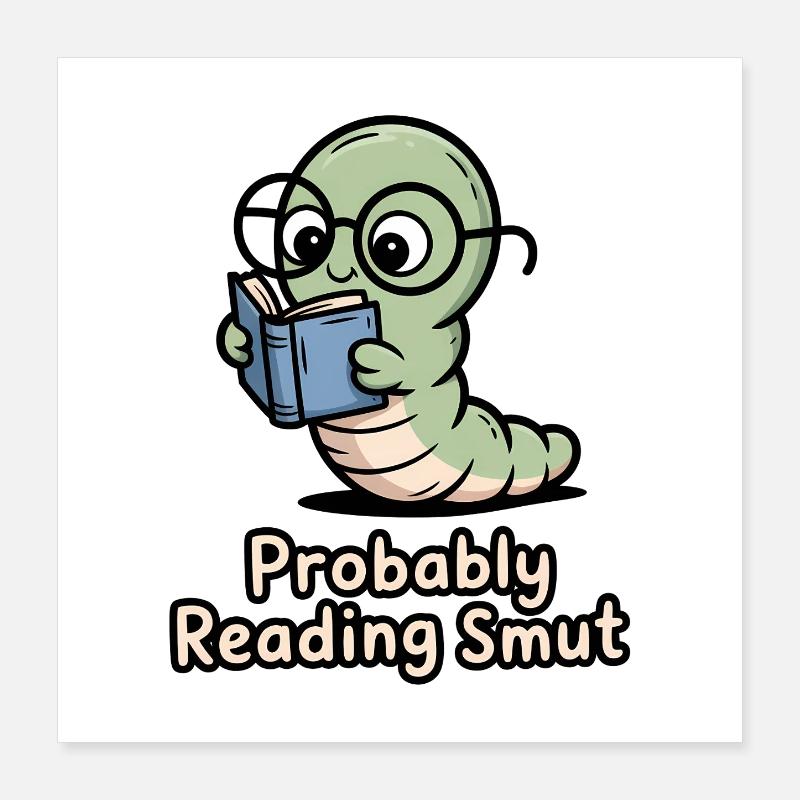 LeseRaupe mit Brille Poster 40x40 cm