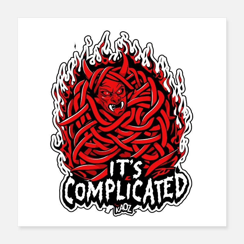 Tangled Fire Demon: It's Complicated Poster 16" x 16" (40x40 cm)