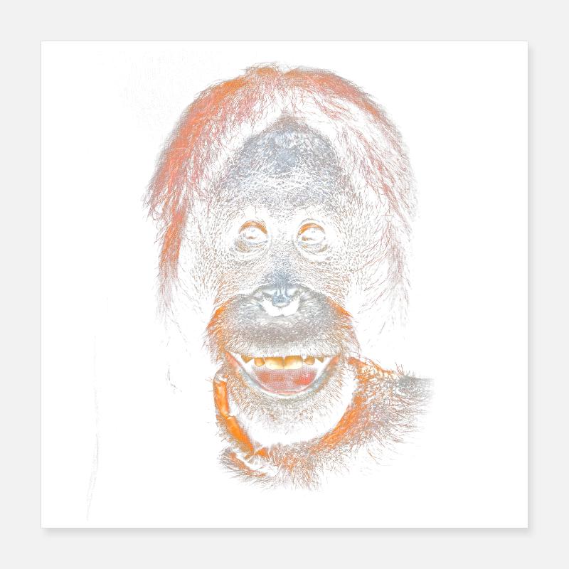 Funny meme with an orangutan Poster 16" x 16" (40x40 cm)