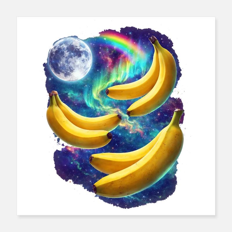 Kosmische Bananenlandschaft Poster 40x40 cm