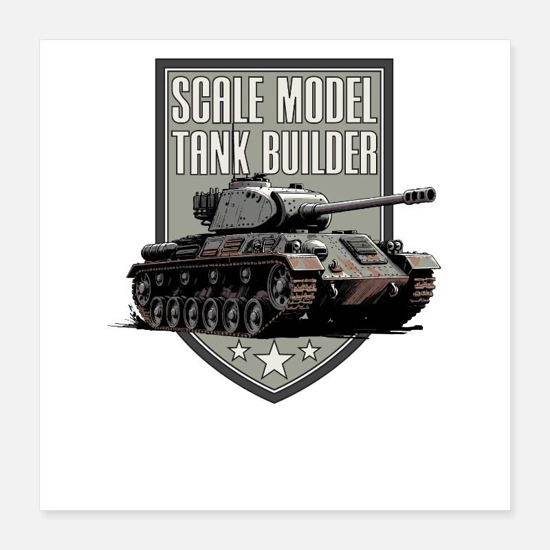 Modellpanzerbauer im Maßstab Poster 40x40 cm