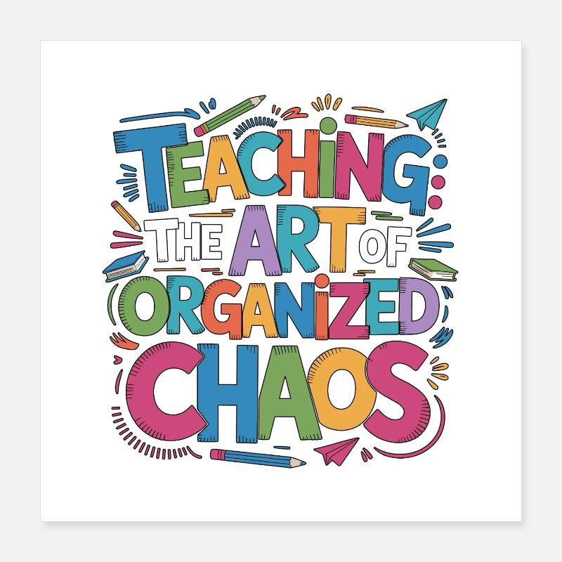 Elementary Teacher Teaching The Art Of Education Poster 40x40 cm