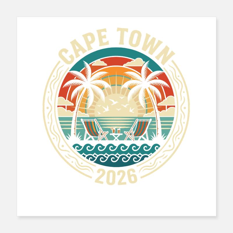 Cape Town 2026 Strandidylle Poster 40x40 cm