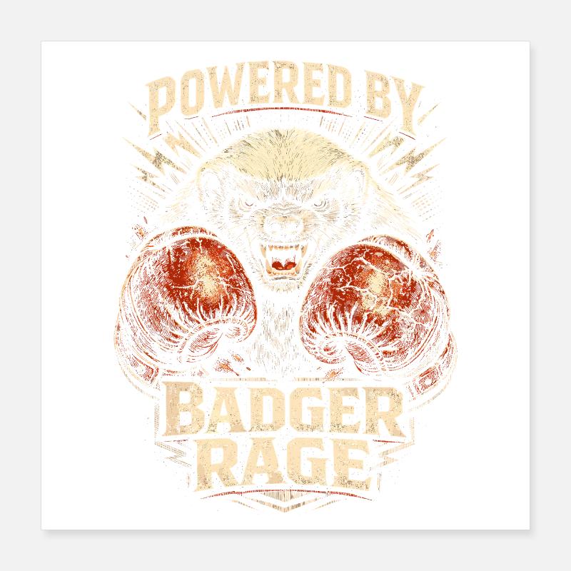 Honigdachs Honey Badger Tier Poster 40x40 cm