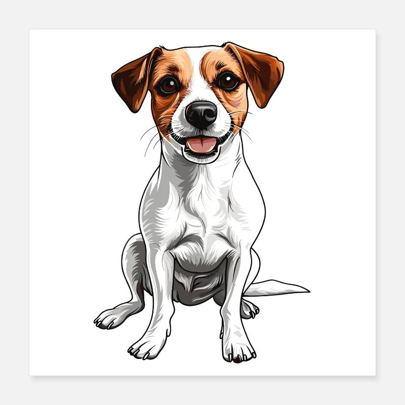 Cheerful Jack Russell Poster 16" x 16" (40x40 cm)