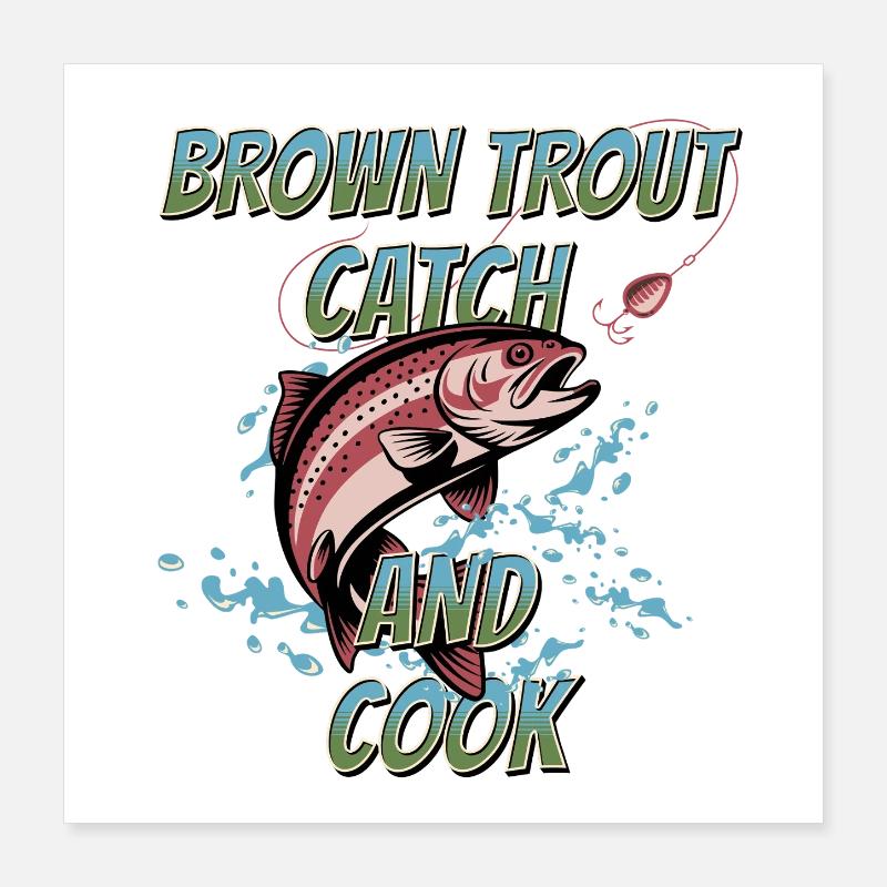 Rainbow Trout Catch and Cook Poster 16" x 16" (40x40 cm)