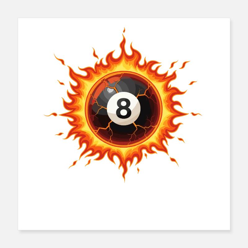 Black 8 Billiard Ball Poster 16" x 16" (40x40 cm)