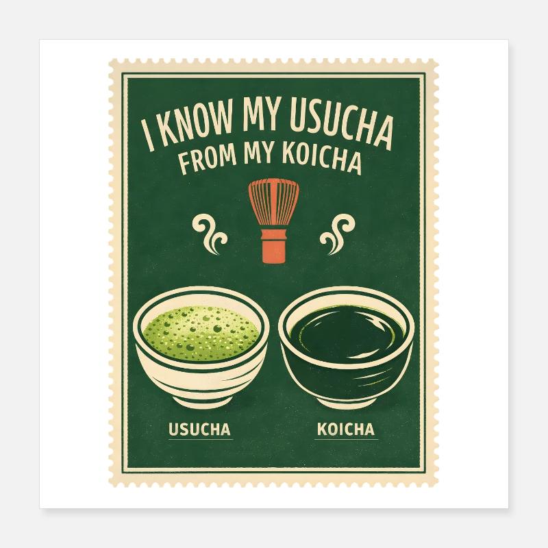 Usucha oder Koicha | Matcha Wissen Poster 40x40 cm