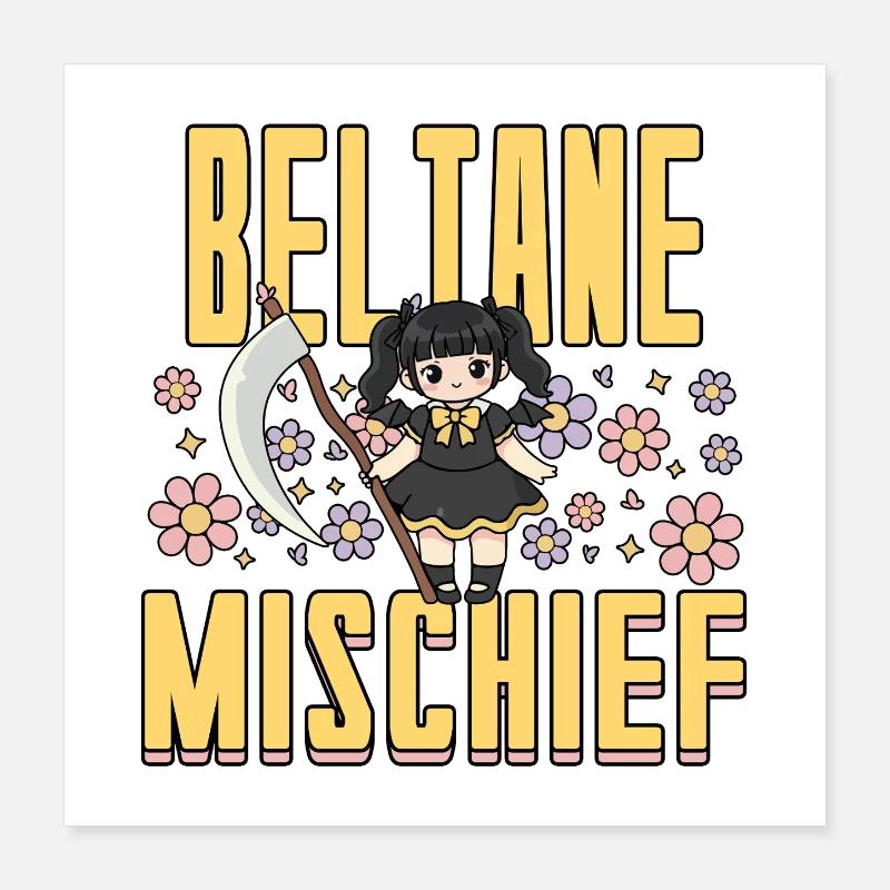 Beltane Mischief May Day Celebrations Pagan Poster 16" x 16" (40x40 cm)