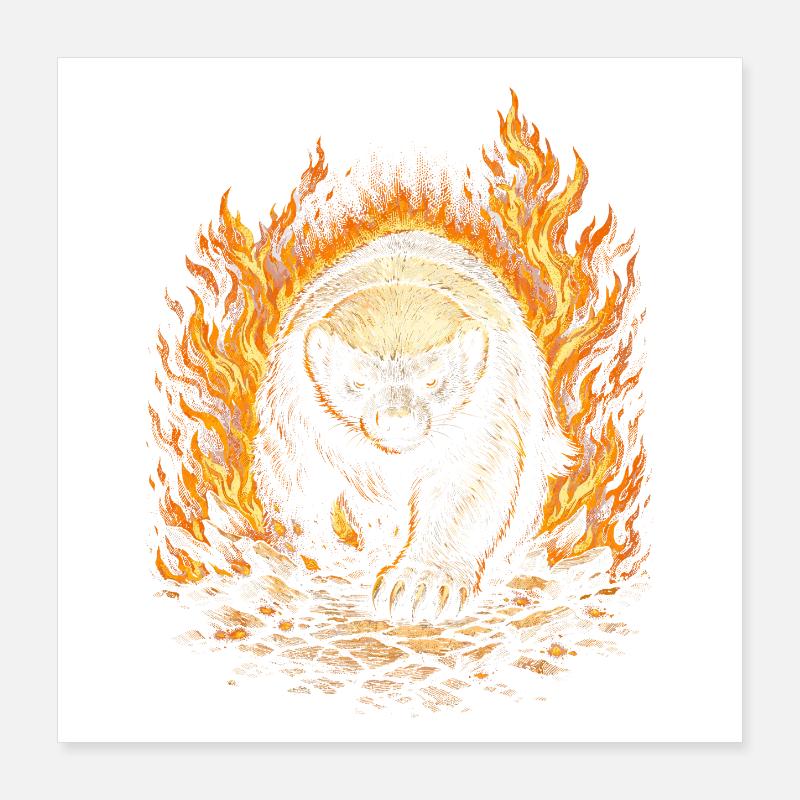 Honigdachs Honey Badger Tier Poster 40x40 cm