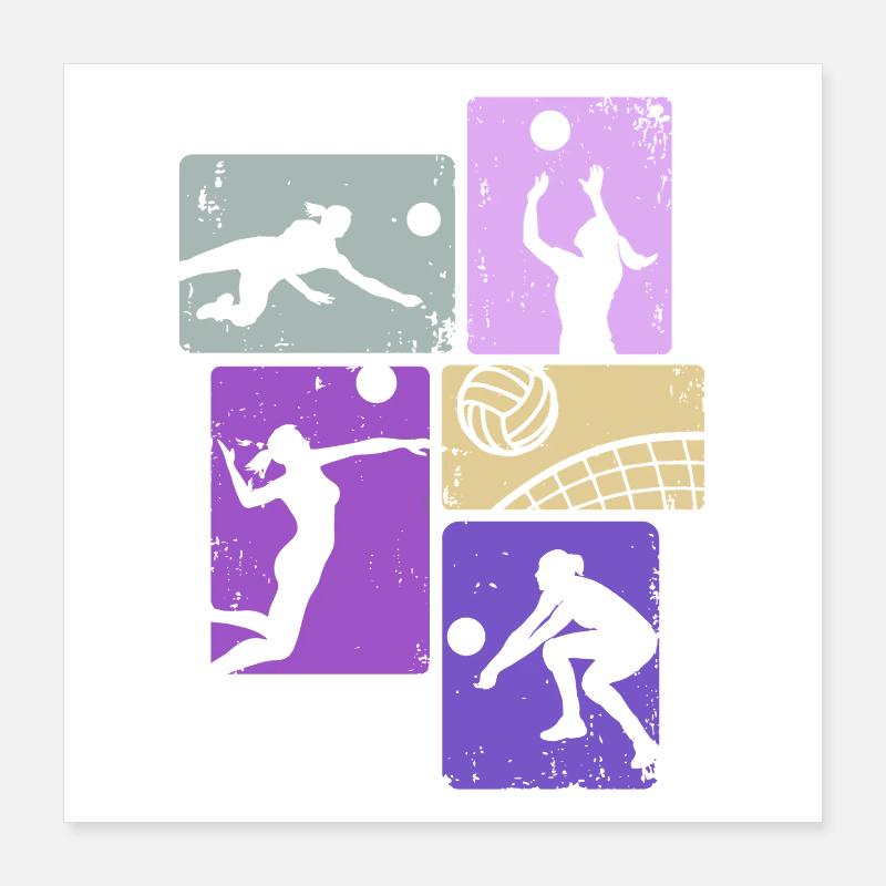 Joueuse de volley-ball de beach-volley féminin Poster 40 x 40 cm