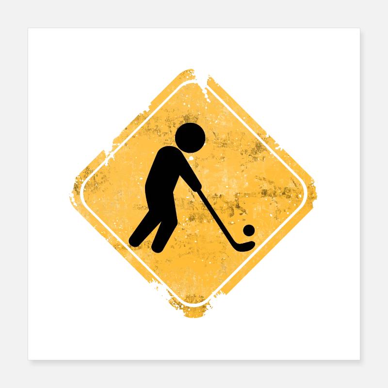 Rustik Sign Hockeysilhouette Poster 40x40 cm