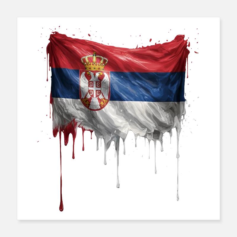 Graffiti sur la chute du drapeau serbe Poster 40 x 40 cm