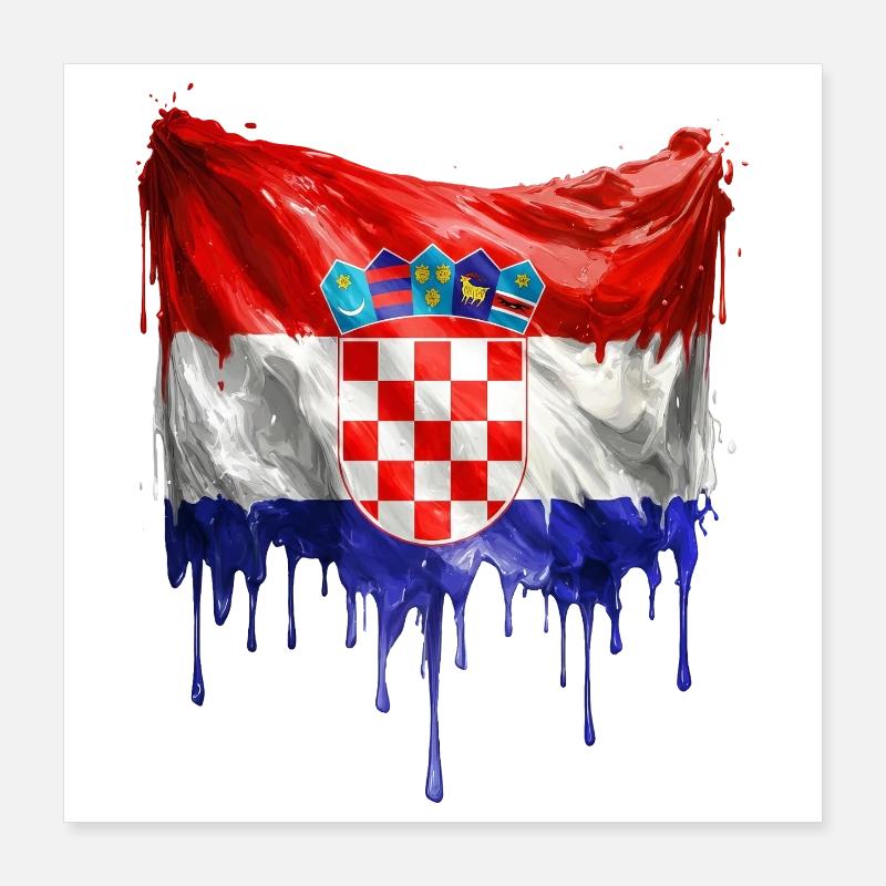 Drapeau croate couleur Poster 40 x 40 cm
