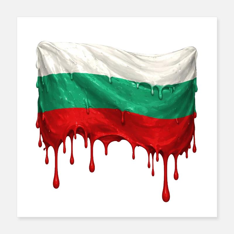 Drapeau bulgare coloré Poster 40 x 40 cm