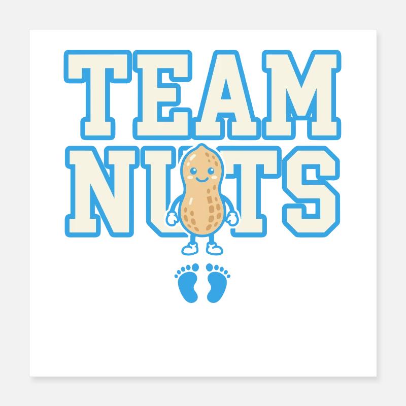 Team Nuts Erdnuss Design Poster 40x40 cm